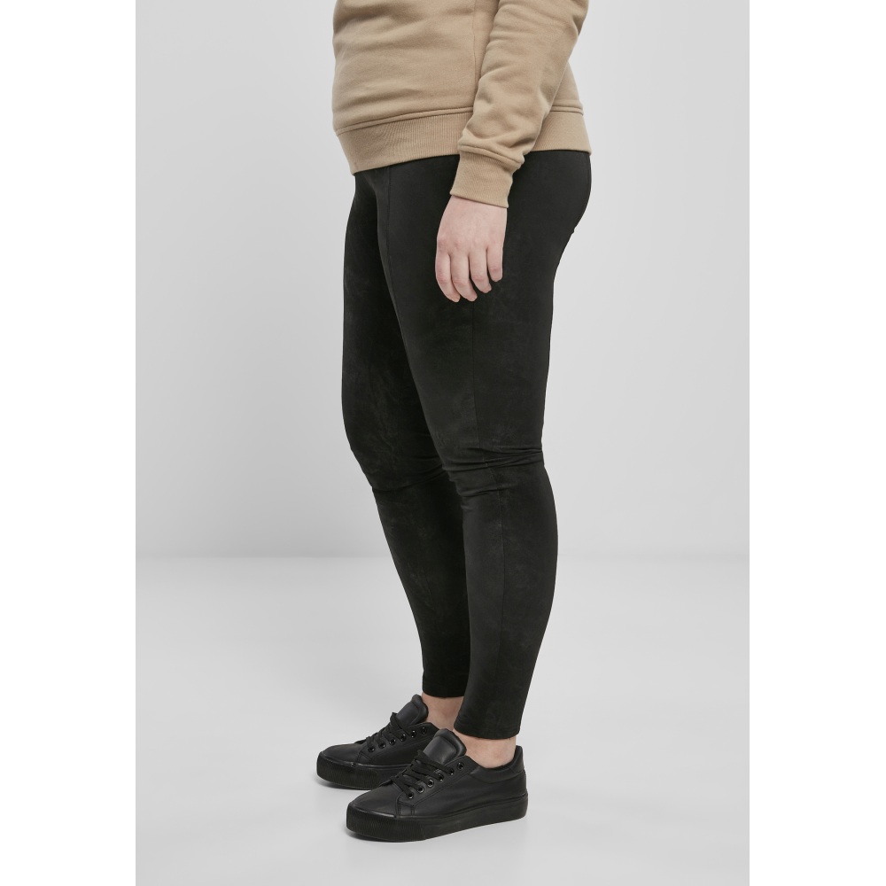 Urban Classics - Washed Faux Leather Leggings - Noir